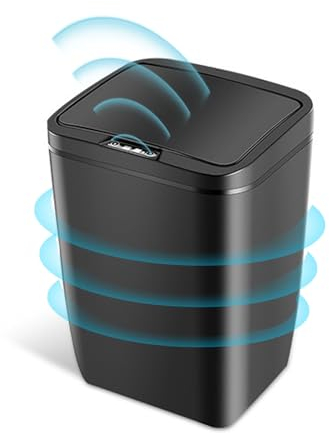 12L Sensor Mülleimer Smart Infrarot Sensor Automatic Abfallbehälter Berührungsloser Papierkorb Wasserdicht No Noise für Küche, Badezimmer, Büro (schwarz)