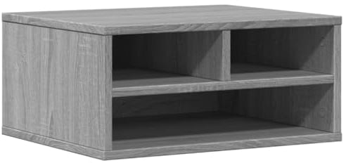 vidaXL Druckerständer, Druckertisch mit Stauraum, Druckerregal für Büro Arbeitszimmer, Druckerhalter Beistelltisch, Grau Sonoma Holzwerkstoff