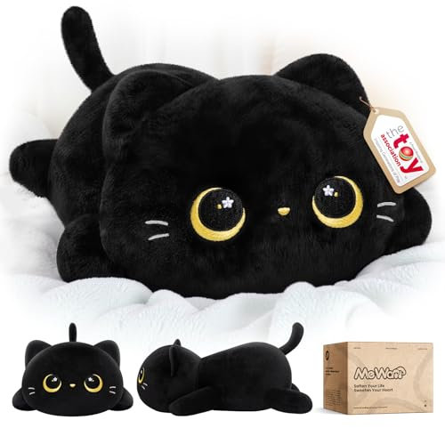 Mewaii Süßes Katze Plüschtiere Kawaii Plüschkissen Schwarze Katze Stofftiere Katzen Kuscheltier Matschige Plüschtiere für Boys & Girls