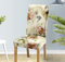 Stuhlhussen Beige Schmetterlingsblume Stuhlbezug Stretch Removable Stuhlhussen 6er Set Universal Stuhlhussen Schwingstühle Chair Covers für Hotel Hochzeit Bankett Küche Restaurant Party