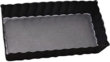 MAGICLULU 4 tortiera per torte teglia per crostata tortiera per crostata vassoio torta rettangolare padella per e a teglia rettangolare torte antiaderenti Black