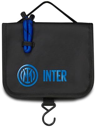 Inter Seven Kosmetiktasche für Jungen, Schwarz Hellblau, mit Griff, Reisen und Freizeit, Schwarz, Modern
