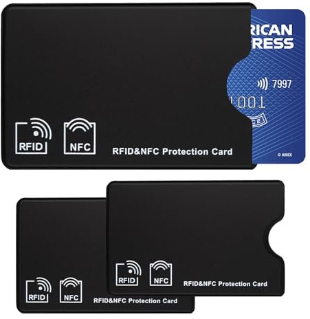 3PCS Porta Carta di Credito,Rfid Protection Card,Porta Bancomat,Porta Carte di Credito Schermato,Porta Bancomat Schermato,Porta Carte di Credito Plastica,Porta Carte di Credito Anti-frode,90*59mm,Nero