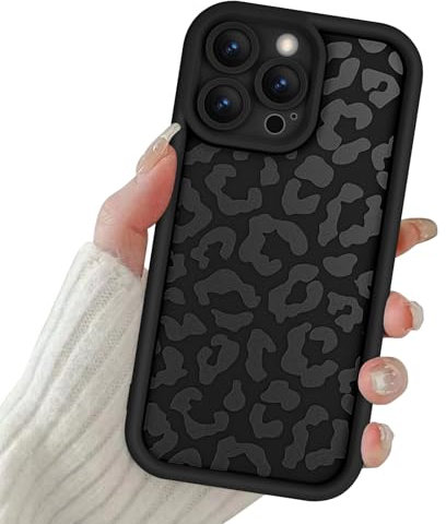 Newseego Case Compatible for iPhone 14 Pro Max, Aesthetic Leopard Print Styles Pattern Design Girls Women Phone Case Soft Slim TPU All-inclusive Lens Shockproof Cover for iPhone 14 Pro Max-Black