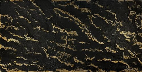 DECCART Wand-Paneele in Marmoroptik Deckenpaneele Wandverkleidung Deckenverkleidung mit Marmor-Imitat Wandplatten in Grau aus Polystyrol - 100x50 cm - Marmor Schwarz Gold - 4 Stück (2 m²)