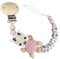 Schnullerband mit Namen für Mädchen & Jungen personalisierte Baby Geschenke (Reh Rosa)