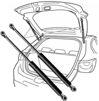 2 Artículos Amortiguadores Maletero Para RENAULT LAGUNA II gran gira 2001-2016 520MM Negro Lzquierda y Derecha Resorte de Gas