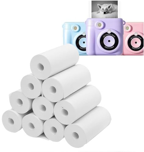 10 Rolls Instant Camera Print Refill Paper, 57x25mm Thermal Print Papers, HD Photo Printer Paper Rolls for Most Kids Instant Cameras