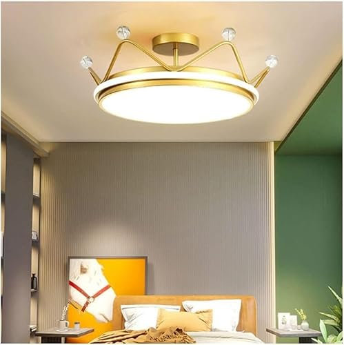 Lustre couronne en or rose, plafonnier moderne à LED, compatible avec la chambre à coucher,Lustres