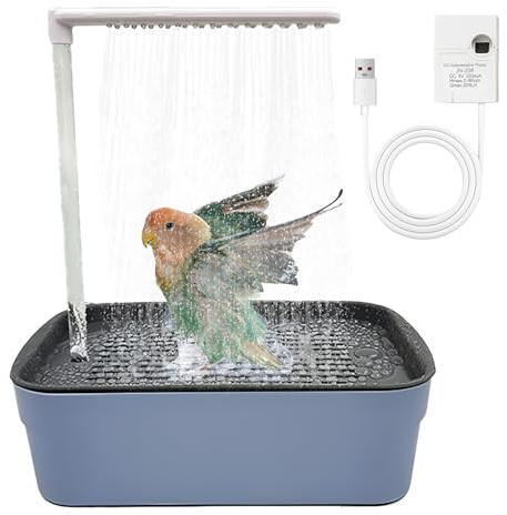 Vogeldusche wellensittich, Vogel Badehaus Badewanne, Automatische Vogeltränke aus ABS, Wellensittich Badewanne, Multifunktionaler Vogelbadewanne mit Umwälzhahn für Vögel, für Vogel