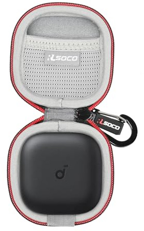 RLSOCO Hard Case for Anker Soundcore P31i Translation Earbuds (Case Only) | Protective Case Cover with Carabiner for P31i Translation Earbuds & USB Cables, Dustproof, Shockproof Storage Bag-Black