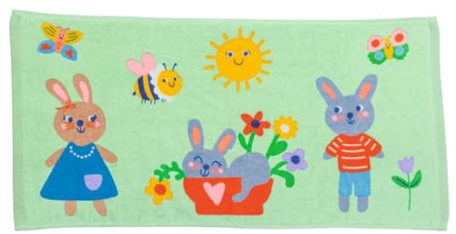 moses. Zauberhandtuch Frühling – Magisches Handtuch mit Frühlingsmotiven, entfaltet Sich im Wasser, aus 100% Baumwolle, Geschenk fürs Osternest