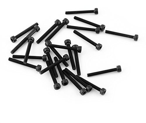 M3 Kit de Assortiment Vis Boulon Tête Cylindrique Six Pans Creux en Acier Allié M3 x 4-50mm(M3*25mm, Partiellement filetée-24pcs)