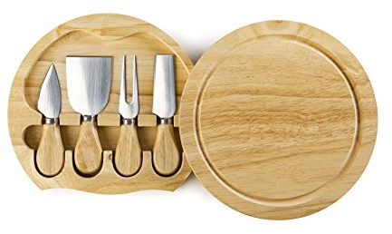 Ibili 782750 Set de Couteaux à Fromage, Inox, Marron, 21 x 21 x 4 cm
