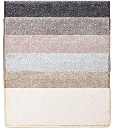 casa pura Stufenmatten innen 15 stück Treppenteppich selbstklebend und antirutsch mit kuschlig weichem Flor | Treppen Teppichstufen gekettelt rechteckig Silber | 65 x 23,5 x 1,3 cm (Sundae)