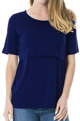 Smallshow Stillshirt Umstandstop T-Shirt Umstandsmode Umstandsshirt Schwangerschaft Kleidung Mutterschafts Kurzarm Shirt