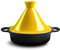 LTLWSH Tajine Marocaine marmite avec Double Poignée 26CM marmite Fonte Émaillée Fonte Argile Compatible Induction,Jaune