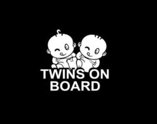 myrockshirt Twins on Board Aufkleber Hobby ca 20cm Aufkleber Autoaufkleber Sticker Decal ohne Hintergrund UV&Waschanlagenfest