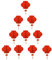 TAO Laterne, Rot, Dekoration für Neujahr, chinesisch, 10 Stück (30 cm)