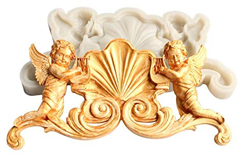 DUBENS Engel Silikon Form, 3D Baby Silikon Fondant Mold Schokolade Polymer Clay Cupcake Topper Dekoration Baby Zeigen Mold Party Geburtstag Party Kuchen Dekoration