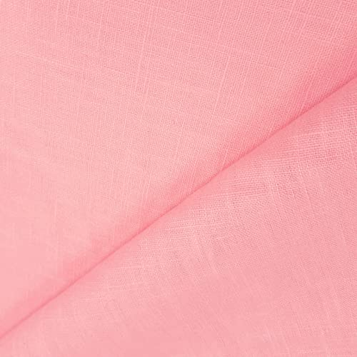 Holmar - Leinen Stoff Meterware vorgewaschen - für Bekleidungen und Dekorationen - per Meter (Rosa)