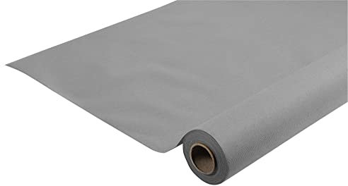 Pronappe - Réf. R581530I - Nappe jetable en rouleau de 15 M de long X 1,20 M de large - Intissée Airlaid, matière effet textile avec un tombé parfait, proche du tissu - Couleur grise