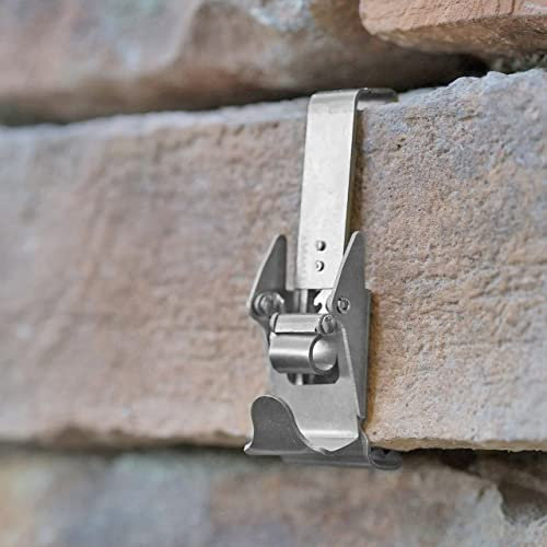Hangman Brick Hanger Clamp Outdoor Heavy Duty 2-1/4 to 2-3/4 Brick Hook 30lbs No Wall Damage: No Drill, Holes, Nails or Screws