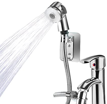 Tap To Shower Adapter Faucet Shower Head Set Sink Hose Sprayer Attachment Bathroom Sink Faucet Hand Shower Set With Shower Hose Hair Washing Set Sink Shower Head Set For Pet Bath Washing(shampoo set)