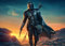 Displate Offiziell Star Wars MetallPoster Magnetische Befestigung Inklusive Lizenziert Bilder Hochwertiges Poster Mandalorian Season 2 Trailer Art - Sunset - Größe 67.5 cm x 48 cm