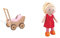 Pinolino Puppenwagen Sarah, aus Holz, mit Bremssystem, für Kinder von 1 – 6 Jahren, Natur & HABA 302108 - Puppe Annelie, Stoffpuppe mit Kleidung und Haaren, 30 cm, Spielzeug ab 18 Monaten