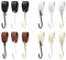 Garderobenhaken GARD Schlaufe mit S-Kleiderhaken | Lederschlaufe veganes PU-Leder | Dekoratives Lederband für Garderobenstangen, Kleiderständer, Lederriemen (braunes Band / schwarzer Haken, 9er Set)