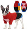 Hjumarayan Hundepullover - Rollkragen für Mittelgroße Hunde, Farbblockierung mit Beinen, Warm mit Geschirr Loch für Französische Bulldogge, Rot XL