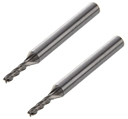CIWEI 2 Stück 3 mm x 6 mm x 20 mm x 65 mm Fräser, gerader Schaft aus HSS, TiAlN Finish, Flachkopf, Endfräser