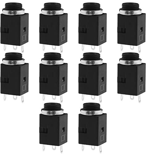 Create idea 10pcs 3.5mm 3 Pôles Prise Jack Stéréo 3 Broches Femelle Montage sur Panneau Connecteur Accessoires pour Appareils Ménagers Télévisions Systèmes Stéréo Systèmes Stéréo