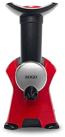 Sogo Heladera para Postres, Helados y Sorbetes - Máquina de Hacer Helados con Recetario de Postres Helados - Prepara Helados, Sorbetes y Batidos Utilizando Frutas/Chocolate Congelado - Heladera Niños