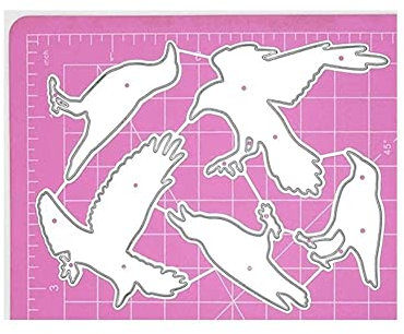 Schwarze Krähen Metall-Stanzschablonen niedliche Halloween-Vögel Set Prägeschablone für DIY oder Karte Leckereien Dekor Trick F1U2 Scrapbooking