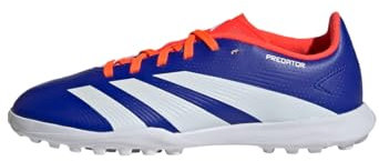 adidas Predator League J Football Boots Turf, Lucid Blue/Cloud White/Solar Red, 10 UK