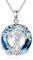 YAFEINI Baum des Lebens Kette für Damen 925 Sterling Silber Liebhaber Anhänger Halskette Kristall Baum Schmuck Geschenk