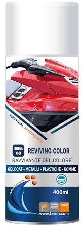 FAREN SEA08,Spray Ravvivante Colore e Brillantezza di Gelcoat, Metalli, Plastiche e Gomme da pregiati Oli penetranti e protettivi,400ml (1)