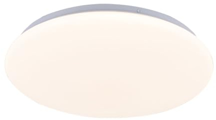 etc-shop Deckenleuchte dimmbar Wohnzimmerleuchte weiß Deckenlampe rund, Metall, LED 17W 2220Lm warmweiß, DxH 33,5x6,5 cm