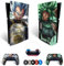 MaD Vision® Set de Skin Extra-Durables en Vinyle pour PS5 Disc Slim + 5 Paires de Aiming Rings | Kit Autocollant et Résistant aux Rayures pour Playstation 5 + 2 Controllers – pour Dragon Ball Design