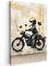 MuchoWow© Leinwandbild 40x60 cm Dekoration Wohnzimmer Bilder Pictures Wall Decoration Living Room Wohnungs Deko Moderne Bild Vintage - Street art - Motorrad - Junge - Graffiti - Schwarz - Banksy