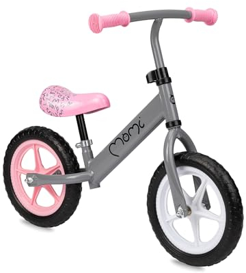MoMi Fleet Kinderlaufrad für Mädchen und Jungen ab 3 Jahren (max. Körpergewicht 25 kg), Laufrad mit leichtem Metallrahmen 2,35 kg, Sattelhöhe verstellbar, pannensichere Eva-Räder 12‘‘.