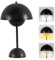 DASIAUTOEM Pilzlampen Tischlampe, LED Akku Tischlampe Kabellos, 3000k-6000k Moderne Aufladbar, Touch Dimmbar Tischleuchte Macaron Lampe​ mit 3 Helligkeits Modi, Retro Nachttischlampe (Schwarz)