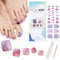 Boloshine Semi Cured Gel Toenail Strips, 26Pcs Glossy Salon-Quality UV Gel Nail Stickers, Toenail Wraps Self-Adhesive Gel Pedicure Stickers, Nail Wrap for Women Girls - Falling Star in The Twilight