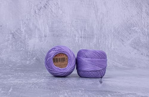 Luca-S Filo da ricamo in cotone perlato, misura 8, 100% cotone egiziano per uncinetto, filato per ricamo a punto croce, certificato Oeko TEX, 10 grammi per gomitolo, colore 129