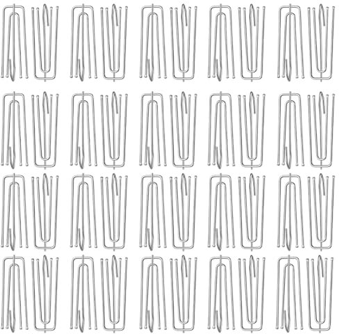 40pcs Metal Curtain Hooks, Pinch Pleat Hooks for Track, Doors, Windows, Bathroom (Stainless Steel)