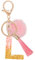 MWOOT Name Buchstabe L Schlüsselanhänger, Rosa Schlüsselband für Damen, Harz Schlüsselringe für Tür Auto Schlüssel Handtaschen Deko