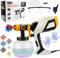 Pistola per Verniciatura, 600W Sistema di Spruzzatura per Verniciatura, Flusso Massimo di 1000ml/min 1200ml Pistola con 6 Ugelli, Accessori per la Pulizia, Guanti e Occhiali Protettivi