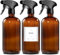 gmisun Spray Bottles for Cleaning, 16 OZ Glass Spray Bottle, 3Pack Glass Spray Bottles For Cleaning with Watertight Labels, Amber Spray Bottle with Adjustable Spray Nozzle